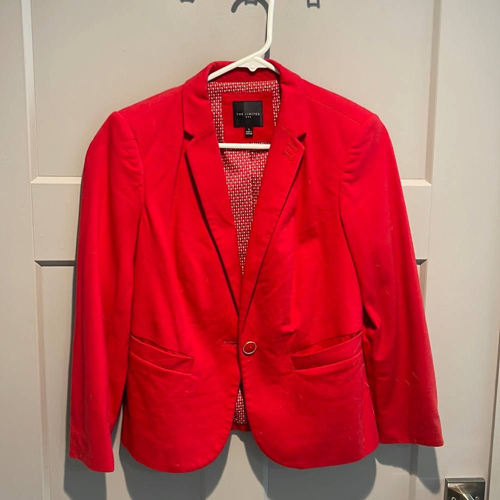 Red 3/4 sleeve blazer - The Limited
